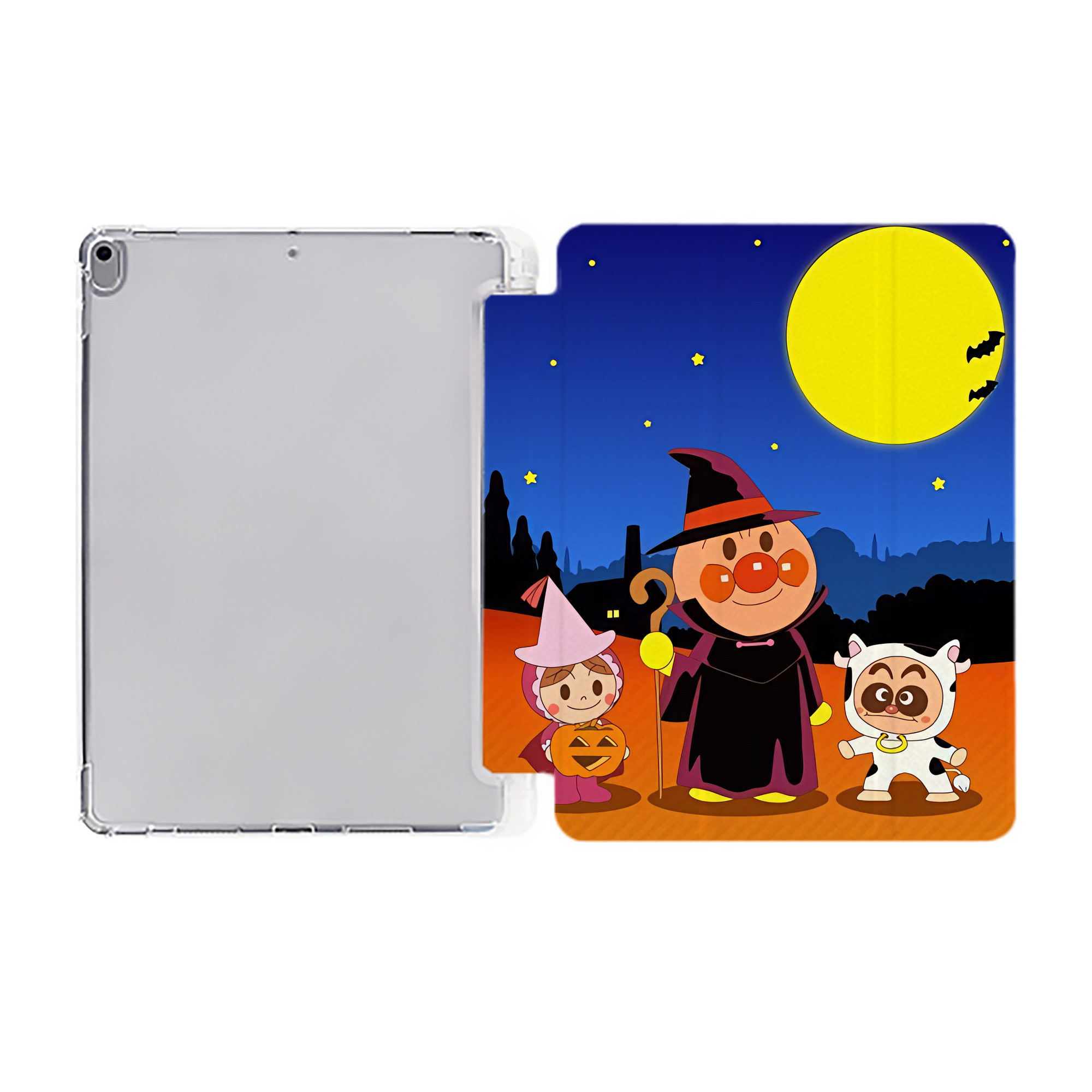 （画像用） アンパンマン Anpanman IPad ケース ペン収納付き 三つ折りスタンド PUレザー×シリコン 対応機種9.5/10.5/10.9インチ